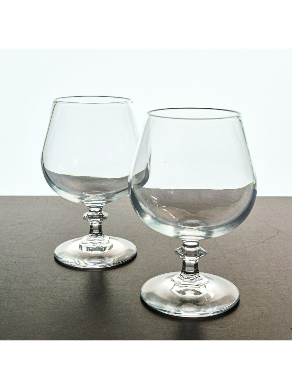 Cristal D'Arques Crystal Brandy Glass Set, Multisided/Knob Stem, Made in France